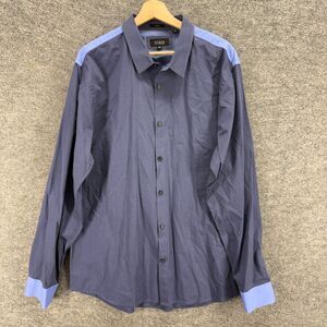 Guess Shirt Men 2XL Gray Button Up Collared Long Sleeve Regular Fit Solid